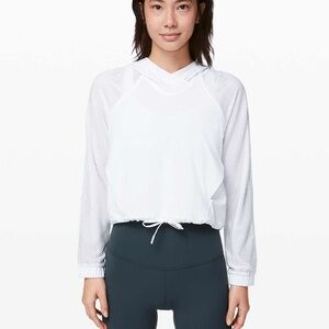 lululemon athletica White Mesh Sleeve Hoodie